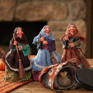 跨境万圣节新品三个一套女巫橱窗酒吧气氛派对活动装饰女巫摆件