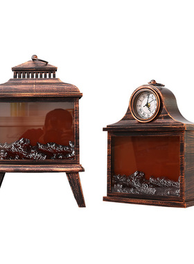 圣诞节氛围装饰壁炉风灯橱窗摆件