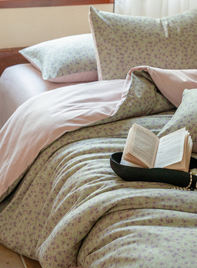 小井家碎花全棉磨毛四件套加厚保暖纯棉被套罩床单秋冬季床上用品