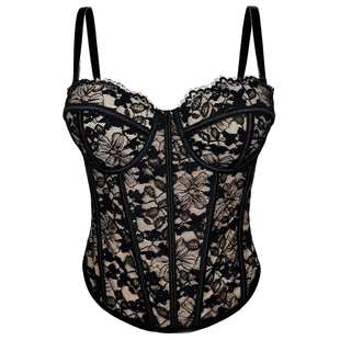 蕾丝外穿鱼骨钢圈胸衣背心吊带性感辣妹西装内搭法式高级感欧美风