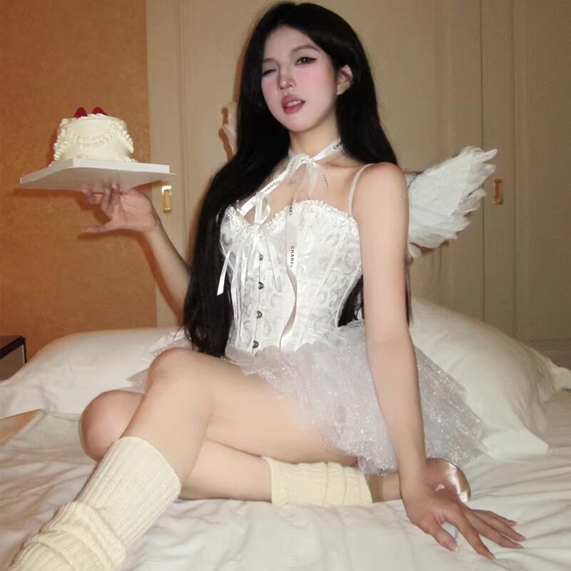 提花外穿鱼骨胸衣抹胸束身衣绑带