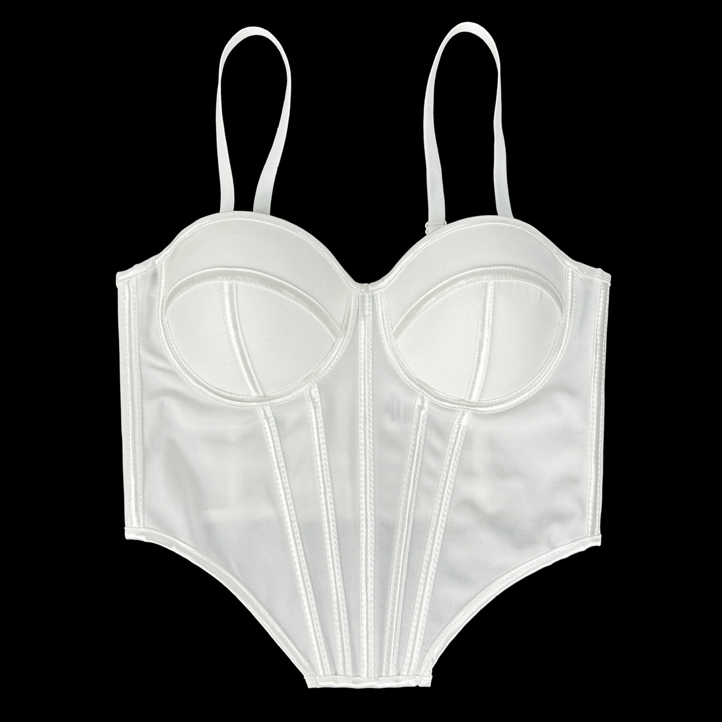 不规则下摆外穿鱼骨胸衣背心吊带抹胸短款上衣内搭打底性感辣妹夏