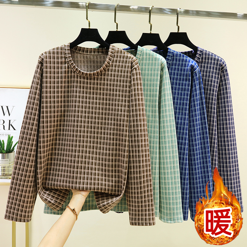 冬季德绒男士格子上衣