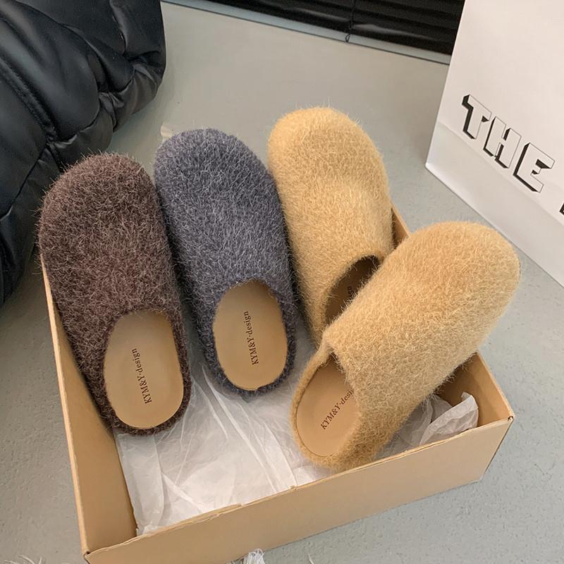 包头勃肯鞋女鞋子2025新款日系森女士复古增高一脚蹬懒人厚底拖鞋