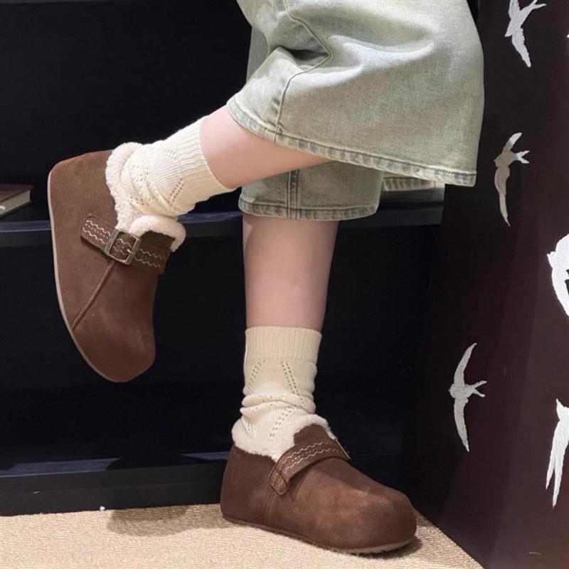 厚底内增高勃肯鞋女2025秋冬季新款时尚百搭加绒加厚保暖复古棉鞋