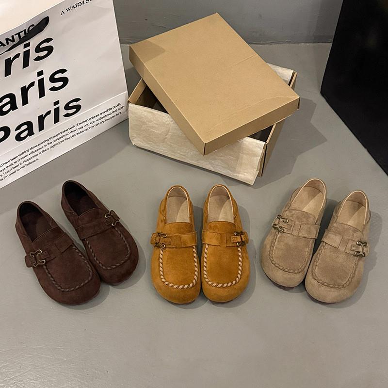 法式全包勃肯鞋女鞋子2025新款秋季一脚蹬豆豆鞋乐福鞋博肯单鞋子