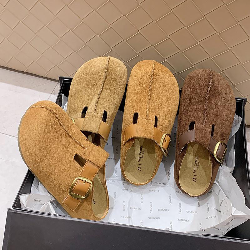 内增高厚底勃肯鞋女2025新款小个子百搭复古单鞋玛丽珍包头半拖鞋