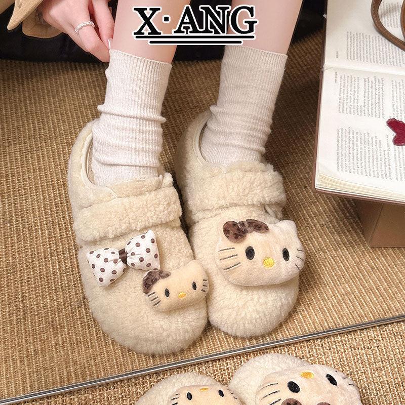 羊呢绒勃肯鞋子女鞋加厚绒保暖棉鞋可爱羊羔毛毛鞋魔术贴玛丽珍鞋