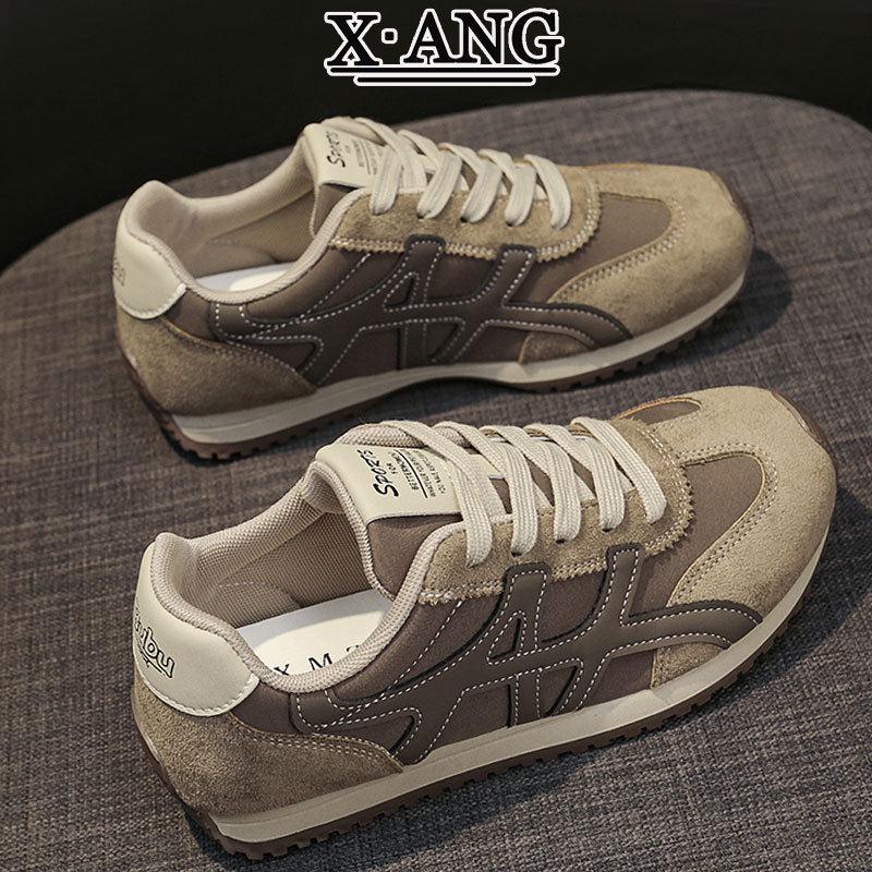 牛皮版德训鞋女款2025秋冬季新款百搭休闲运动鞋软底阿甘鞋子女鞋