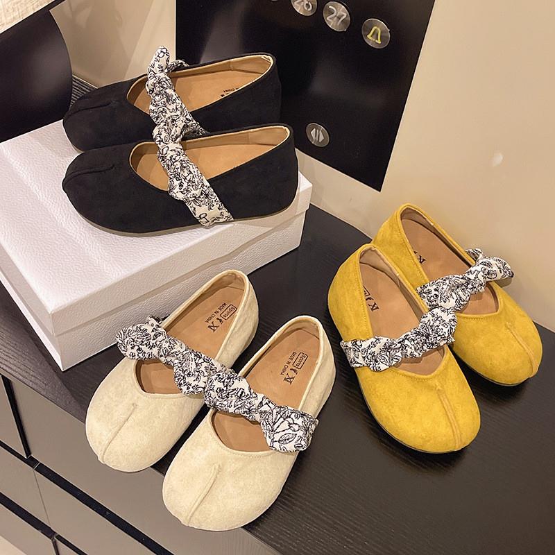 2025新款时尚气质软底平底玛丽珍鞋女外穿蝴蝶结一字带鞋拖鞋百搭