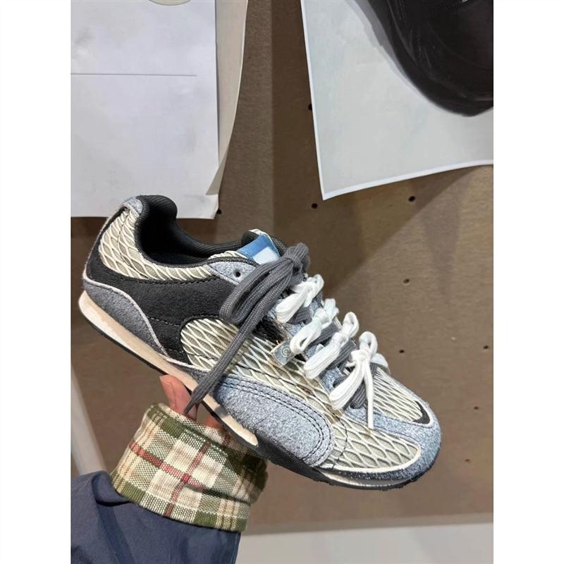 渔网鞋厚底透气休闲运动跑步鞋百搭德训鞋内增高猫阿甘鞋与沙发女