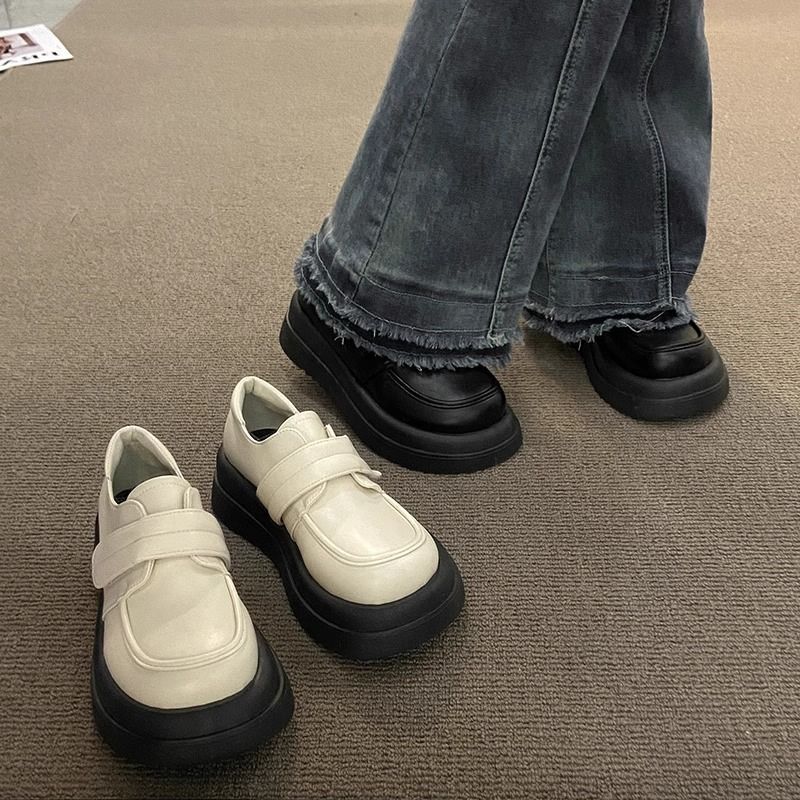 白色小皮鞋女英伦风2025春夏新款乐福鞋厚底日系JK大头玛丽珍单鞋