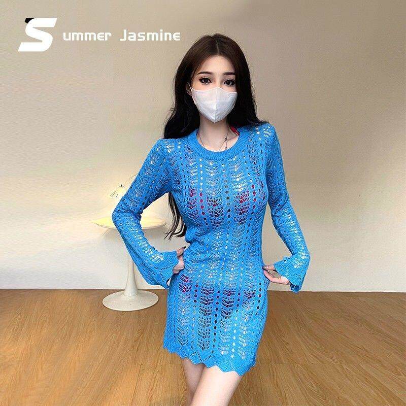 2026新款比基尼绝美性感纯欲风针织镂空罩衫度假泡温泉泳衣女