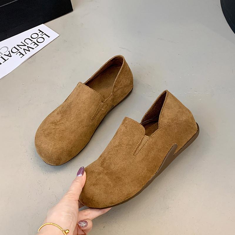 复古博肯鞋女2025年秋季新款舒适百搭厚底内增高一脚蹬懒人乐福鞋