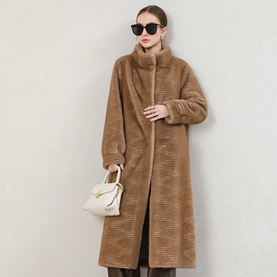 2025冬季新款加厚长款皮草大衣女仿水貂轻奢时尚环保高级毛毛外套