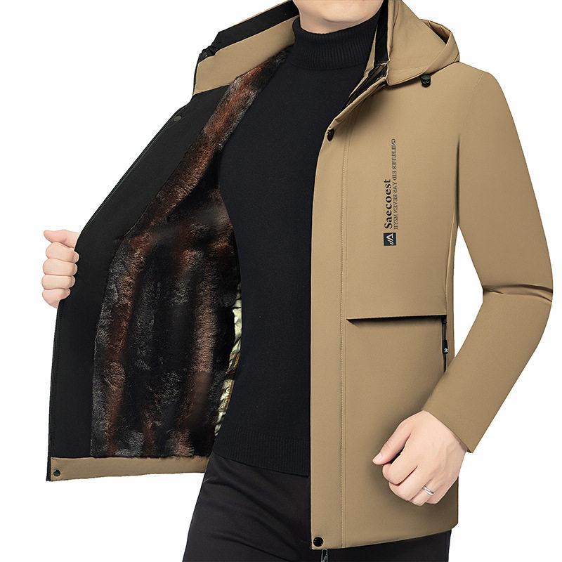 2025冬季新款中年男士棉衣爸爸冬装外套高档棉袄加厚保暖羽绒棉服