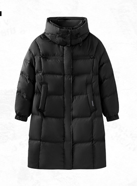 it:CHOCOOLATE黑色中长款羽绒服女冬季新款收腰日常百搭泡芙棉服