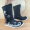 Xiangyun Taylon Cloth White Bottom Raised Head Soap Boots - Black