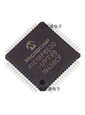 原装正品 PIC18F6520-I/PT 贴片TQFP-64 40MHz 32KB 8位微控制器