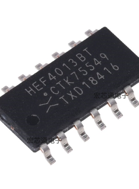 原装正品 HEF4013BT,653 贴片SOIC-14 双路D型触发器 CD4013BM