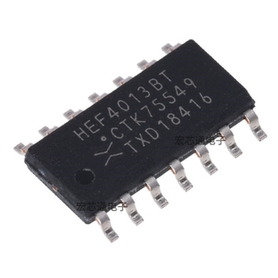 原装正品 HEF4013BT,653 贴片SOIC-14 双路D型触发器 CD4013BM