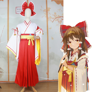 博丽灵梦cos红白巫女服东方Project幻想乡神社和服来图定制不退