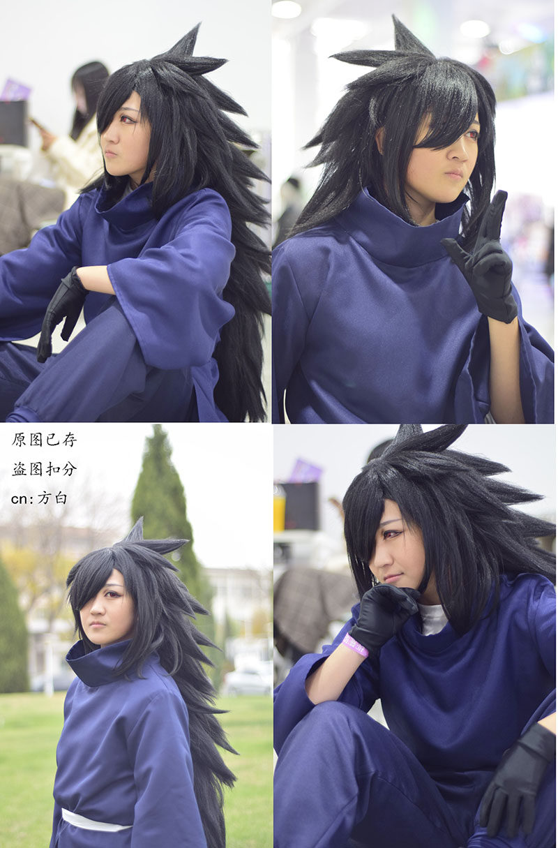 温泉漫漫 火影忍者可改色 宇智波斑cosplay服装蓝黑色外衣加裤子
