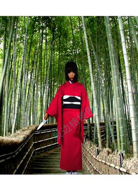 空之境界 杀人考察前 两仪式 红色cosplay和服腰封定做不能退