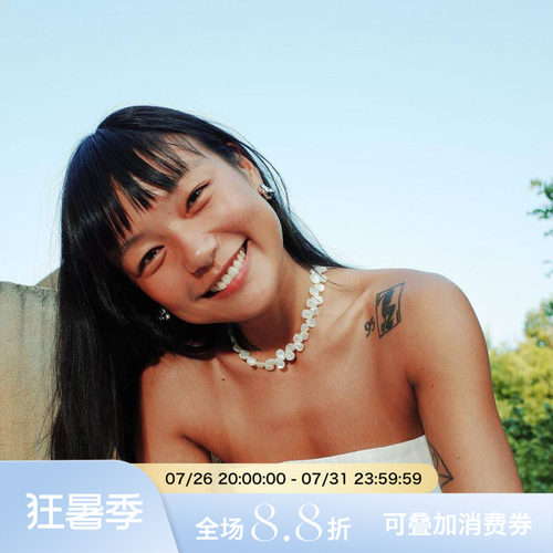 小众高级感白蝶贝花瓣项链