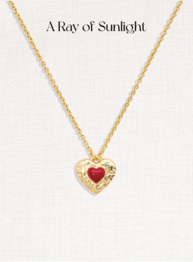 A Ray of Sunlight 「Love」节日系列珐琅爱心项链新年红色百搭
