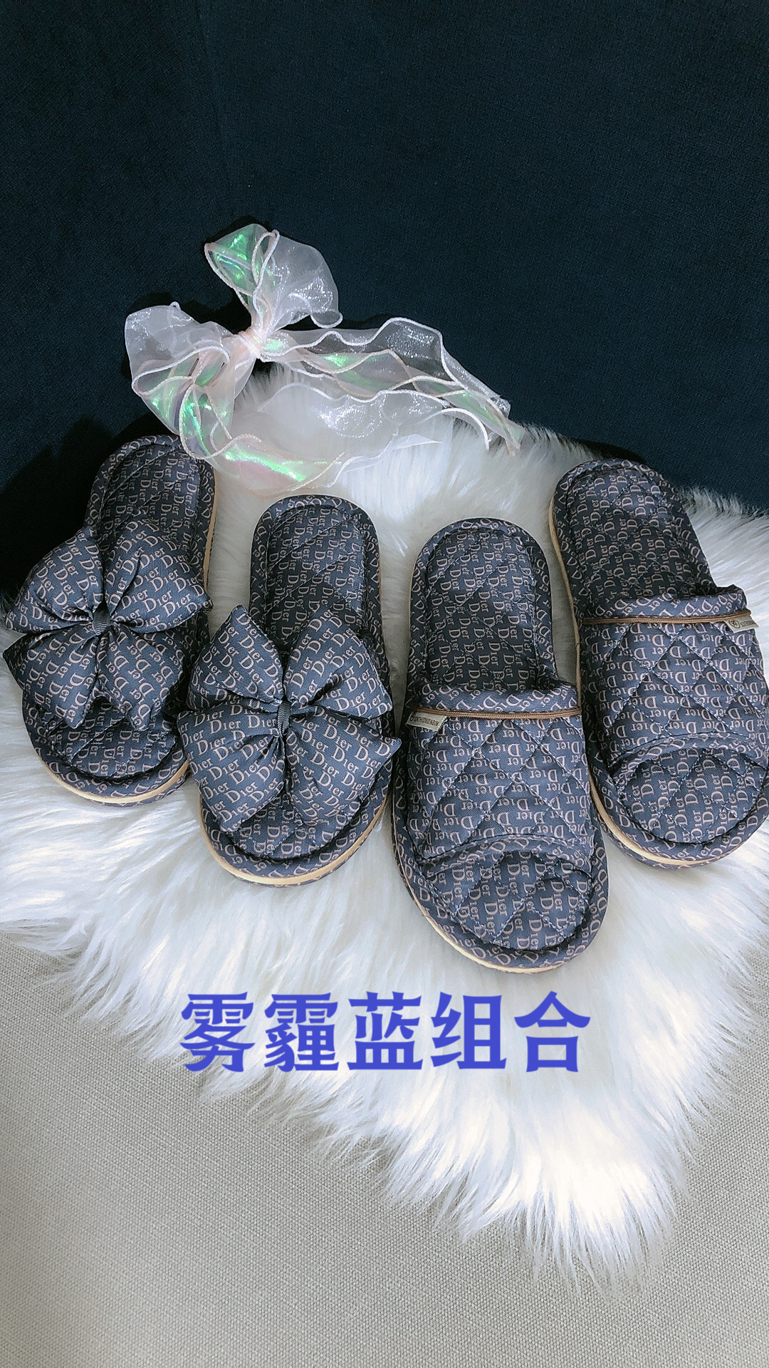 新款欧式奢华加厚三层布底软底防滑静音男女情侣家居室内地板拖鞋