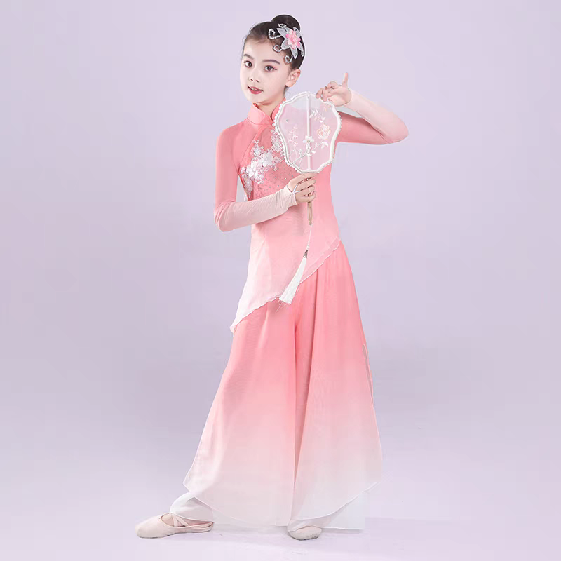 古典舞蹈演出服女良宵剧目服儿童舞蹈服演出服儿童表演秧歌服套装