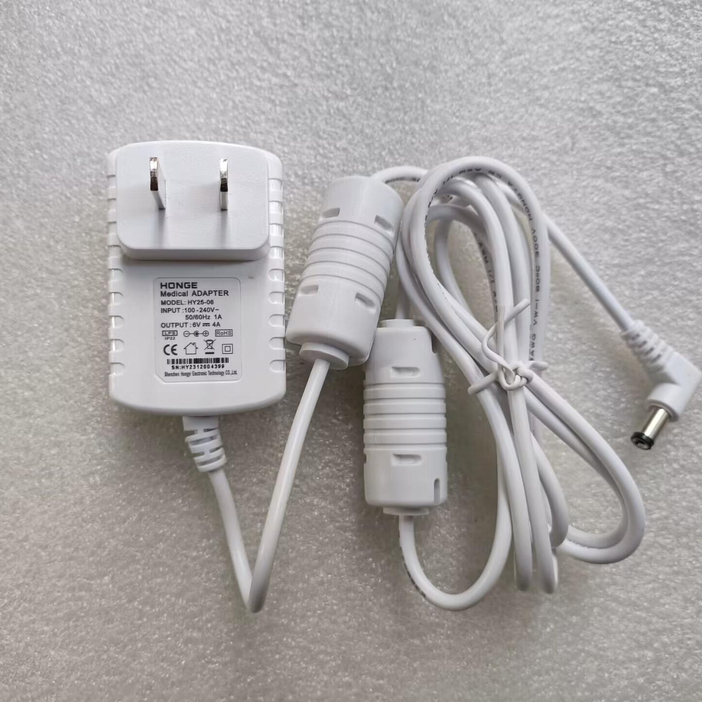L弯头HONGE 6V4A电源适配器HY25-06电源供应器插头5.5*2.1MM