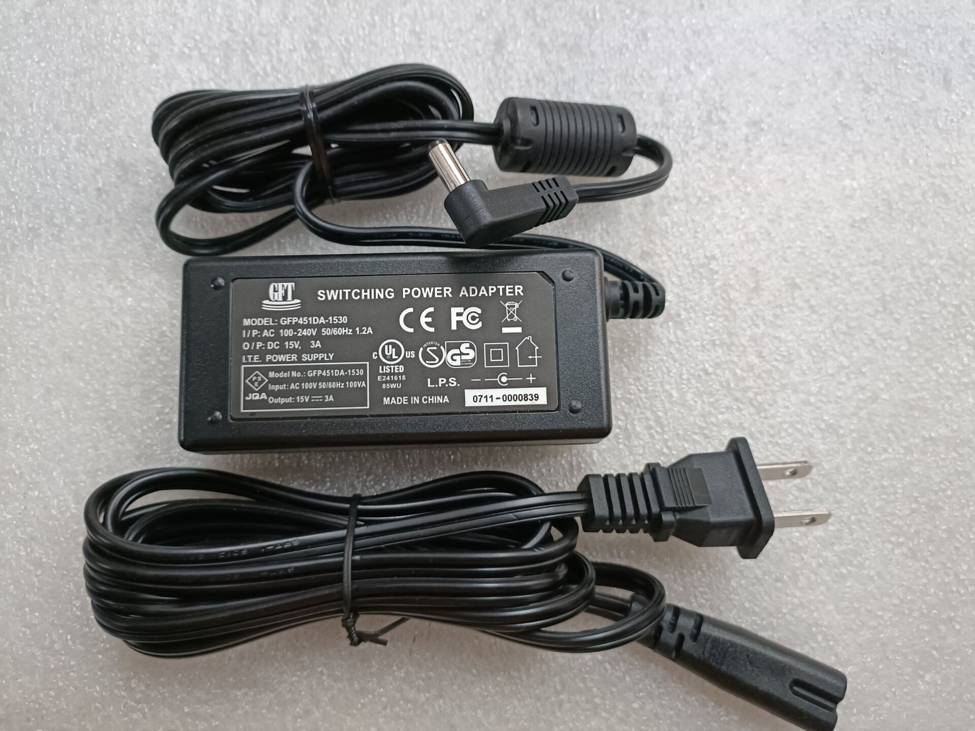 原装GFT 15V3A电源适配器型号GFP451DA-1530电源供应器