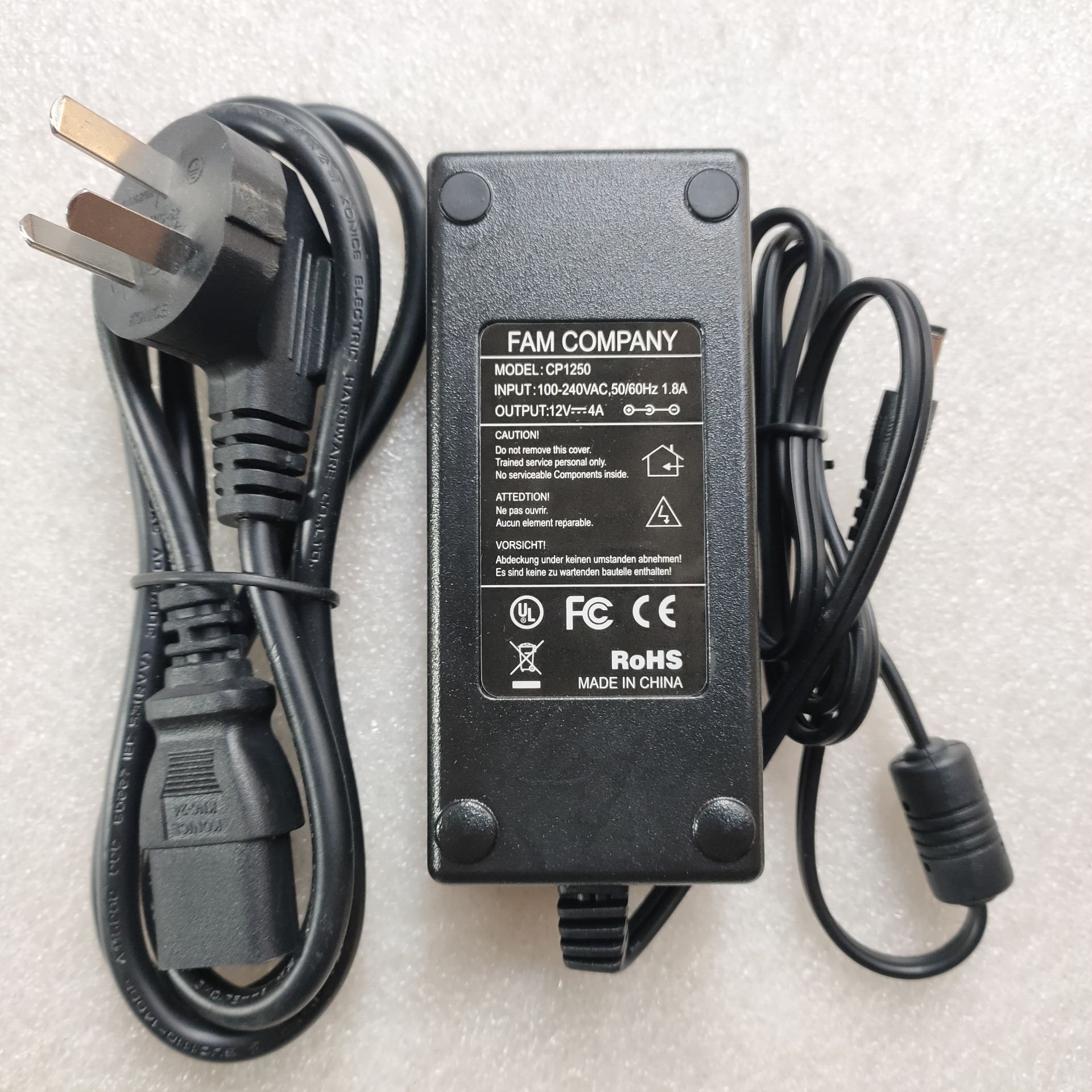 原装FAM COMPAMY监控电源适配器12V4A 12V4000MA福佳工厂CP1250