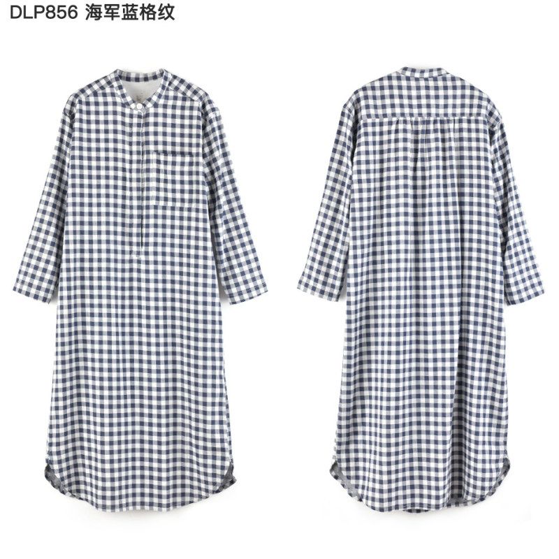 無印双层纱织印度风睡裙 良品全睡裙