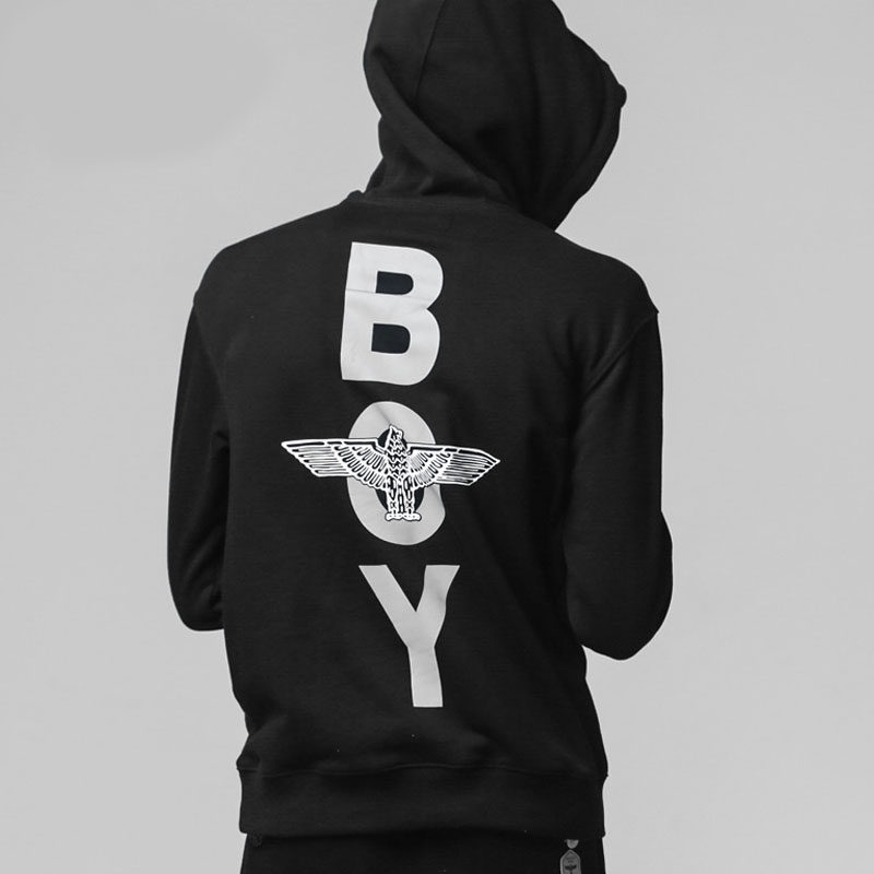 韩版秋反光嘻哈字母印花连帽情侣卫衣B63HD12M