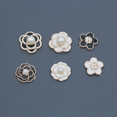 配饰滴油DIY手工仿珍珠花鞋 包花朵辅料配件塑料小花发夹饰品贴片