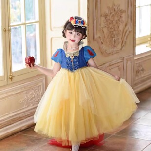 女童白雪公主裙洋气蓬蓬纱裙cos儿童节连衣裙六一礼服儿童表演服