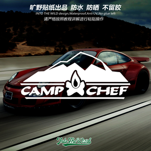 CAMPCHEF露营户外房车越野车SUV防水车贴三角窗后窗玻璃装饰贴纸