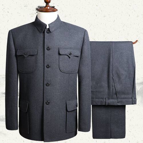 中山装爷爷爸爸装军便服中老年