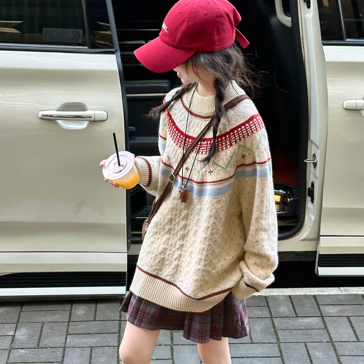 女童洋气毛衣2025秋冬新款大童韩版时髦休闲百搭中长款毛线衣