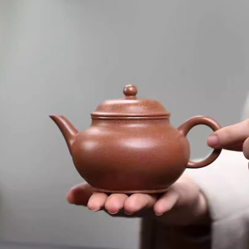 宜兴紫砂壶全纯手工茶壶茶具原矿深井紫罗兰降坡泥水平壶秋水壶