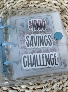 迷你PVC3孔省钱挑战本活页夹卡册Saving Binder储蓄美金现货