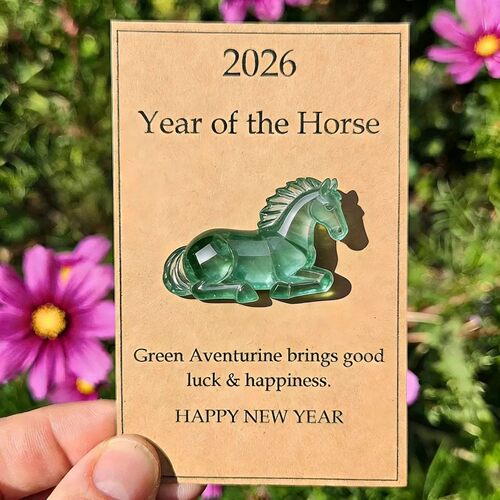 新款 Lucky Crystal Horse Decoration 幸运亚克力马贺卡礼物