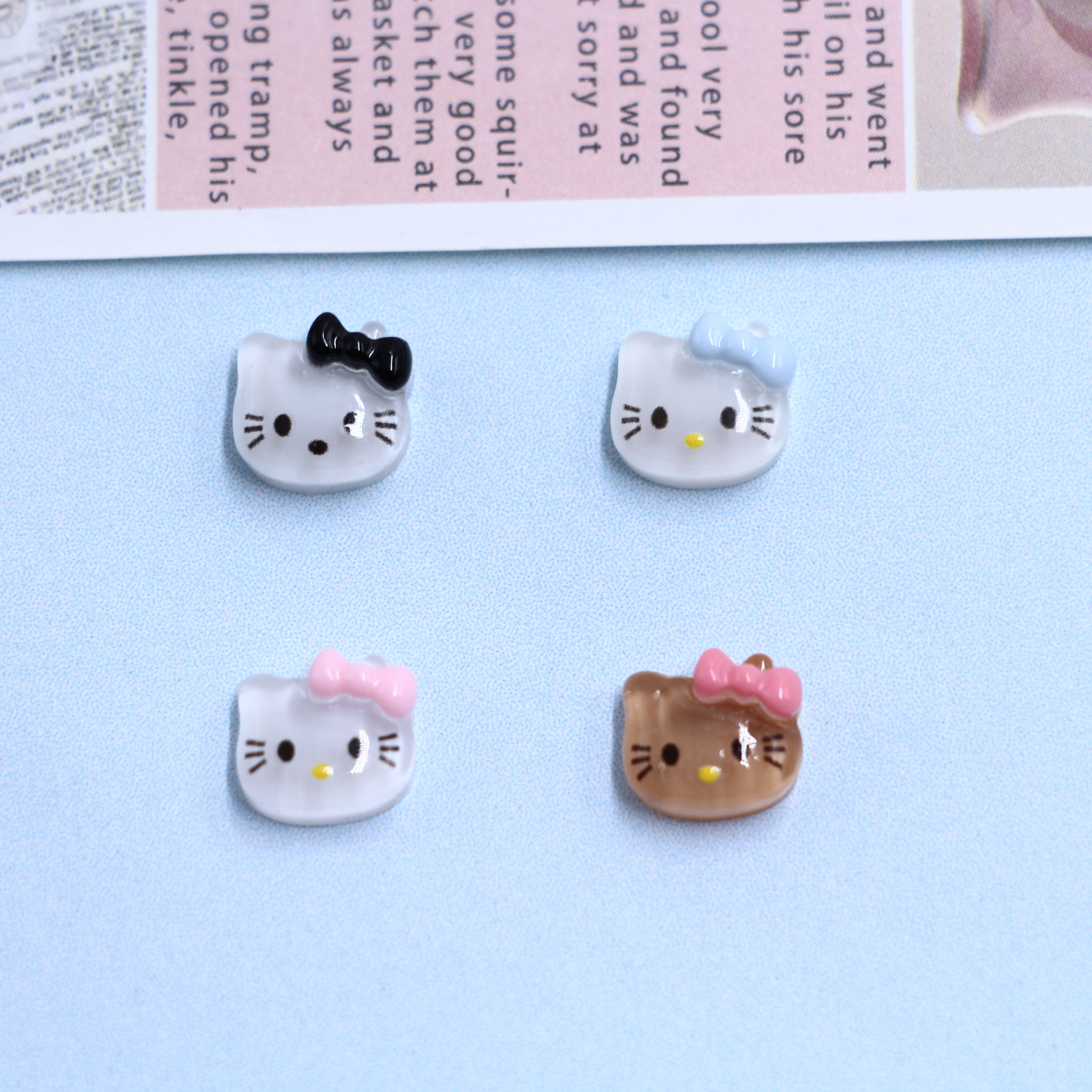 透明卡通可爱kitty美甲饰品