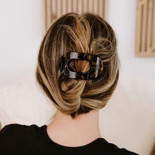 美国TELETIES扁平发夹女抓夹后脑勺高级感发抓发饰复古鲨鱼夹早