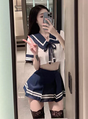 18YX0775欧美2023性感少女学生制服角色水手女佣JK两件套