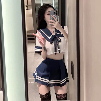 18YX0775欧美2023性感少女学生制服角色水手女佣JK两件套