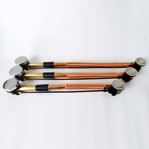 全铜旋转式浴缸去水器铜排水管紫铜浴盆手轮线拉式下水器套装加长